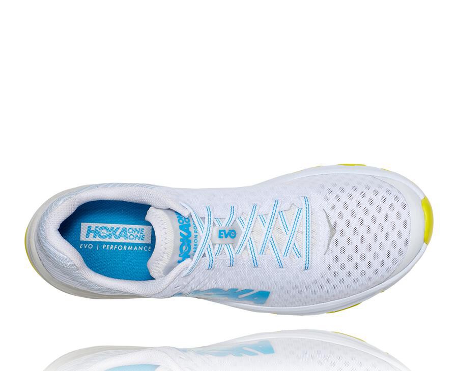 Hoka One One Mens Running Shoes - EVO Carbon Rocket - White - XAYV45918